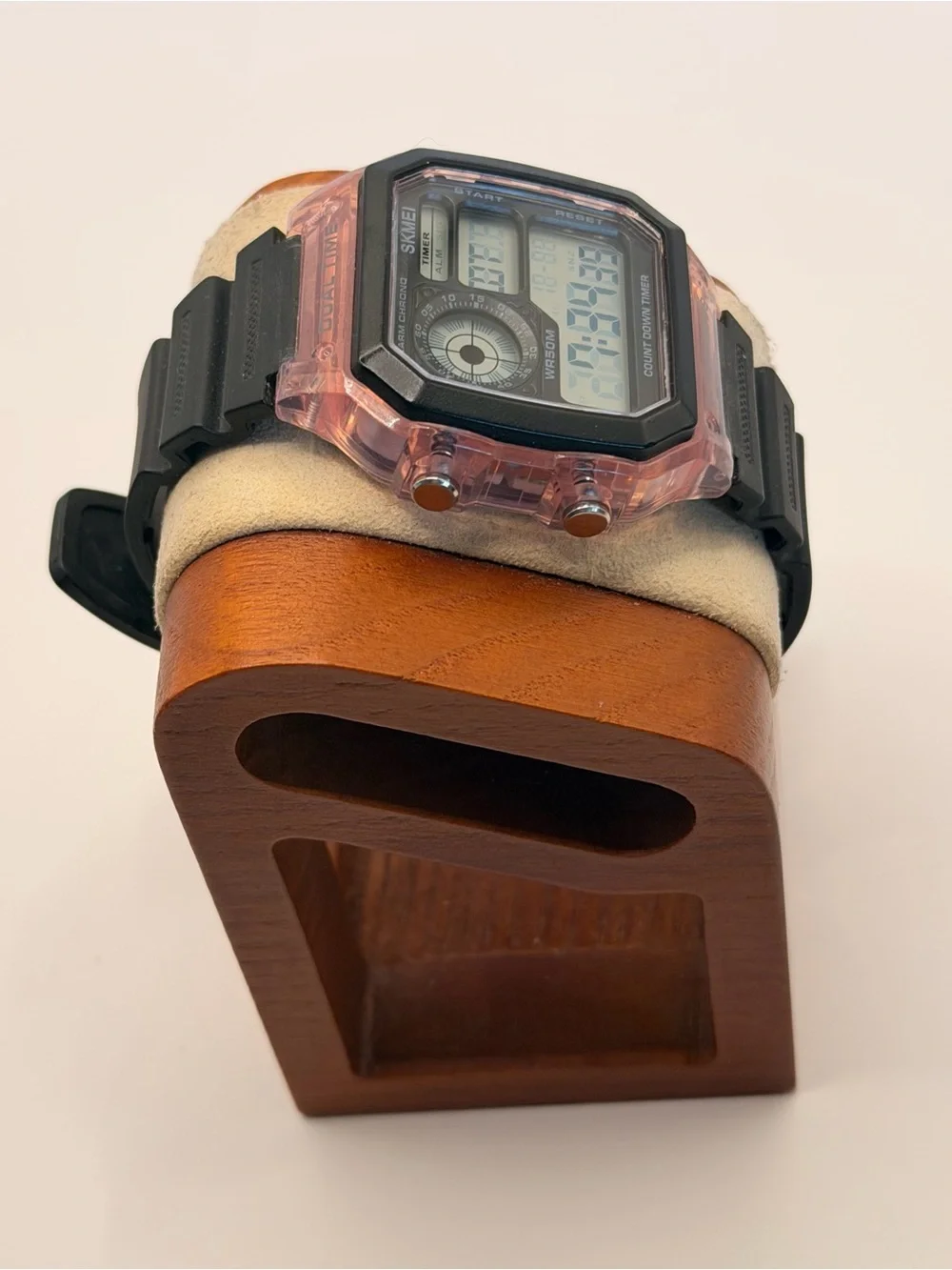 SKMEI Men's Digital Sport Watch LED Display 1998 Wristwatch Pink Purple Black
